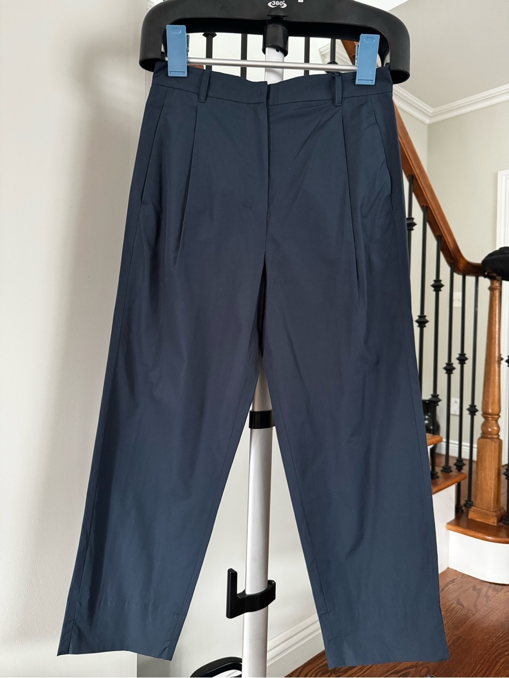 Maxmara Attilio Trousers 100% Cotton Navy Size 6